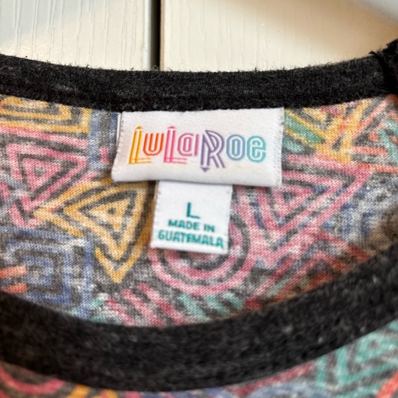 LuLaRoe Randy Multicolor Geometric Pattern Top - Picture 2 of 5